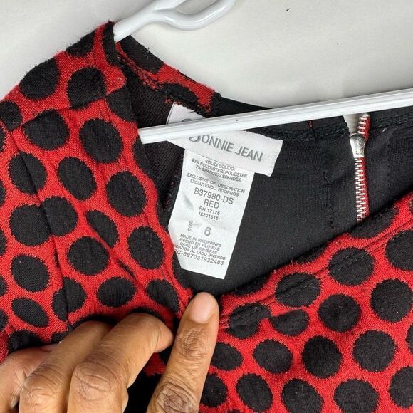 Bonnie Jean Dress A Line Polka Dot Printed Dress 6 #U1061 - Picture 6 of 10